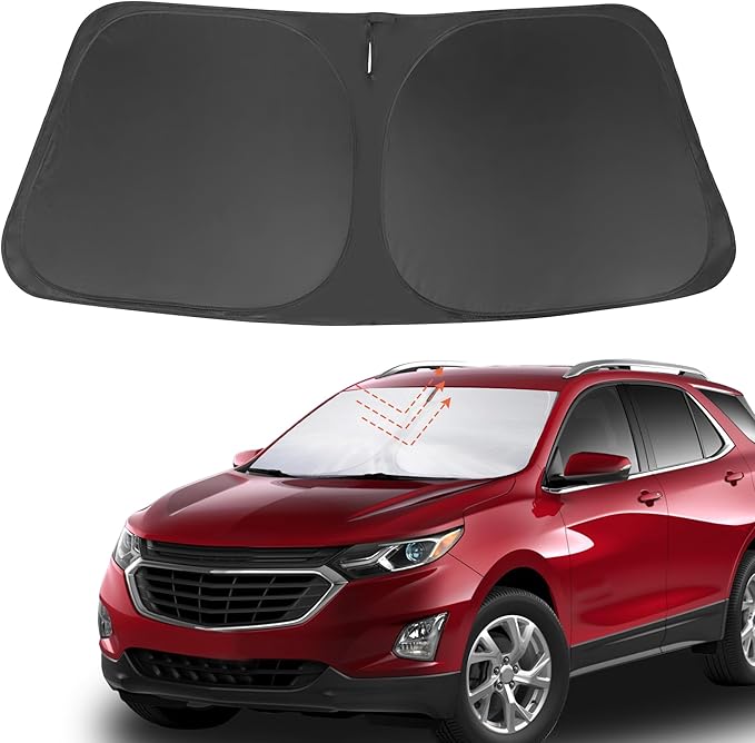 Front Windshield Sun Shade Foldable Car Front Window Sun Shade Windshield Shade Custom Fit for 2018-2026 Che-vrolet Equinox Block UV Rays Accessories Heat Keep Cooler