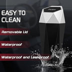 Car Trash Can with Lid, Mini Car Trash Cup with 30 Additional Trash Bags, Car Accessories for Interior, Leakproof Vehicle Garbage Bin for Car, Home, Office - 2 Packs, Silver