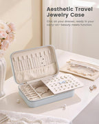 Lolalet Travel Jewelry Case for Women Girls, Travel Jewelry Organizer with Clear Storage Bag Small Portable Jewelry Box for N