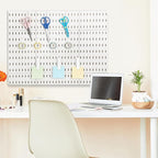 Kathfly 30pcs Pegboard Accessories 10 Clips 20 Hooks, Peg Board Accessory Kit for Wall Organizer Compatible with IKEA Skadis 