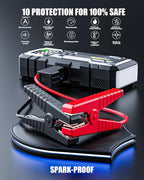 8000A Jump Starter with Air Compressor, 12V Jump Box for Car Battery (All Gas/10.0L Diesel) Portable Jumper Starter Pack