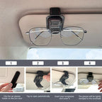 SEAMETAL Sunglass Holder for Car Visor Metal Sunglasses Clip, One-Hand Operation,Heavy Duty Universal Eyeglass Holder for Sun Visor,Secure Fit for Most Glasses,Car Accessories Organizer (1 PACK Black)