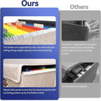 Letter Size File Organizer Box with Lid – Durable Oxford Fabric Document Storage Box, Sturdy Cardboard Support, Portable Offi