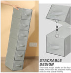 Weysat 6 Pack Stackable Storage Drawers Collapsible Closet Organizer with Drawer Cube Organizer Shelf Storage Fabric, Clothes