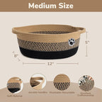 Dog Storage Bin, Baby Basket for Gifting, Wicker Storage Baskets for Dog, Cute Basket with Handles, Small Woven Baskets for N