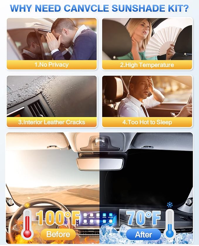 Window Shades for Toyota RAV4 2019-2025 Accessories Windshield Sun Shade Side Rear Window Covers Sunshade Sun Visor Shield Privacy Protection for Camping Keep Vehicle Cool Black 8PCS