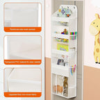 OneDream 5-Tier Over the Door Organizer with Removable Storage Caddy, Baby Clothes Organizer for Nursery, Hanging Behind Door