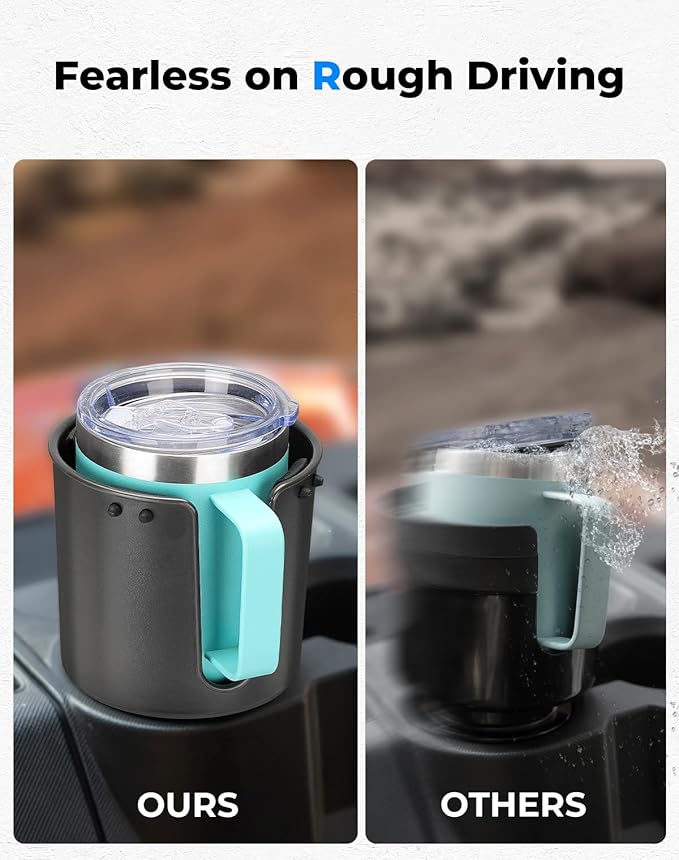 KEMIMOTO Cup Holder Expander for Car, Compatible with Hydro Flask 32/40oz, Yeti 24/30/36oz, Other Bottles in 18-40oz, Large C