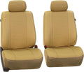 FH Group Front Set Faux Leather Car Seat Covers for Low Back Seat with Removable Headrest, Universal Fit, Airbag Compatible, 