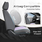 Coverado Seat Covers, Car Seat Covers Front Seats, Leather Seat Covers for Cars, Car Seat Protector Waterproof, Gray Car Seat