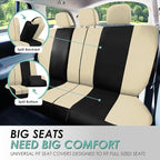 FH Group Car Seat Covers Full Set Cloth - Universal Fit, Automotive Seat Covers, Low Back Front Seat Covers, Airbag Compatibl