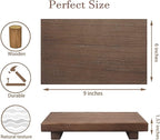 zoocatia Small Wood Tray Pedestal Stand Farmhouse Bathroom Decor Decorative Wooden Riser Kitchen Soap Dish Holder for Vanity,