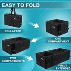 Sposuit Extra Large Trunk Organizer 98L Collapsible Car Storage Trunk Organizer with Removable Dividers & Adjustable Securing