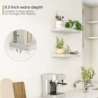 Fun Memories Deep Floating Shelves - 16" W x 9.3" D x 1.6" H Rustic Grey Wall Shelf - Wall Mounted Shelves for Storage - Wood