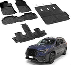 LASFIT Floor Mats & Backrest Mats & Cargo Mat for Subaru Ascent 2019-2026 7/8 Passenger, All Weather TPE Custom Fit Floor Liners for Subaru Ascent Full Set Accessories Car Mats,Black