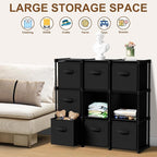 9 Cube Storage Organizer with Shelf Back to School Boxes 11 Inch Toy Storage Bins Closet Organizers Drawers Fabric Dresser fo
