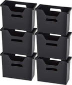 IRIS USA Medium Portable Desktop File Box with Open Lid, 6 Pack, Side Handles, Tabs & Inserts, Hanging File Folders, Letter-S