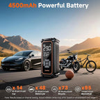 OlarHike Cordless Tire Inflator Portable Air Compressor,Mini Bike Pump with LED Light & Digital Pressure Gauge, Dual Power Air Pump for Car Tires, Motorcycle, Bicycle, Ball