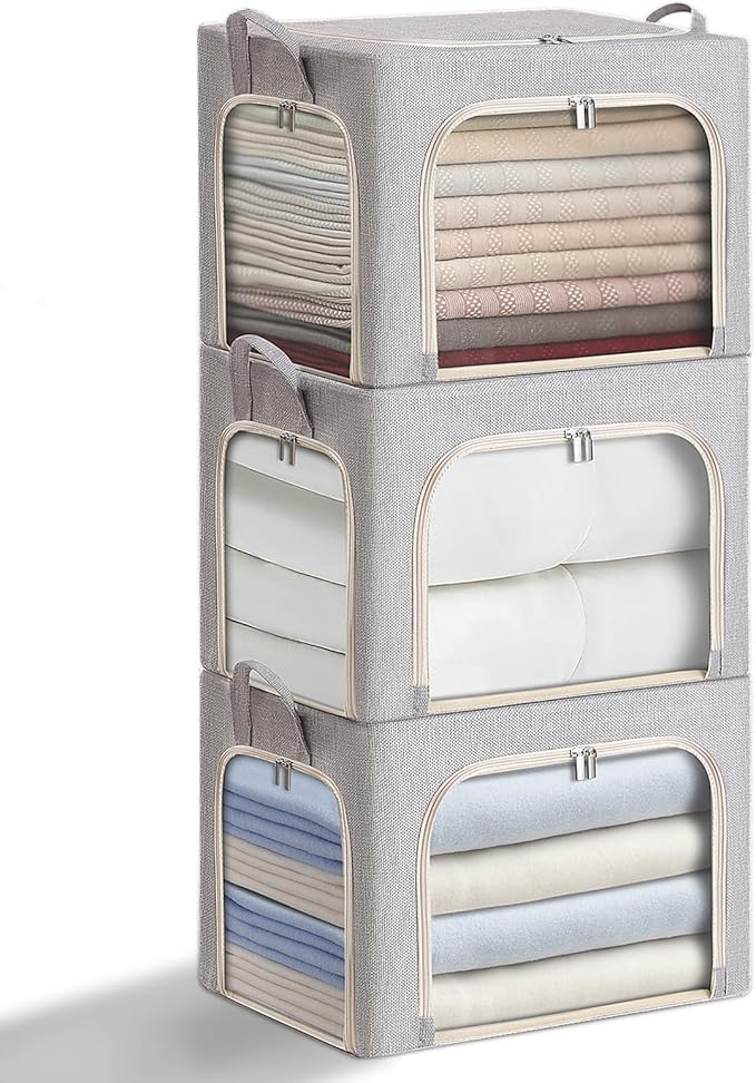 combocube 3 Pack Comforter Storage Bag and 3 Pack Clothes Storage Bins