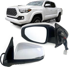 Left Driver side Mirror Fits 2016-2022 Toyota Tacoma With Power Glass, Heated, Turn Signal丨Without Blind Spot Detection Match to White Paint Replace TO1320349 (7Pins)