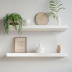 INHABIT UNION White Floating Shelves for Wall-24in Wall Mounted Display Ledge Shelves Perfect for Bedroom Bathroom Living Roo