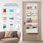 Univivi 5-Shelf Fabric Door Storage Over Door Hanging Organizer with 8 Large Pockets and 4 Small PVC Pockets Closet Cabinet W