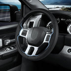 Steering Wheel Cover for Ram 1500, Car Steering Wheel Cover for Dodge Ram 1500 (2012-2018) 1500 Classic(2019-2023) 2500(2012-2018) 3500(2012-2018) 5500(2012-2018), Perforated Black