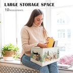 Animal Forest Nursery Storage Bins Basket with Handles,Cute Forest Animal Collapsible Storage Basket Organizer for Kids Room 