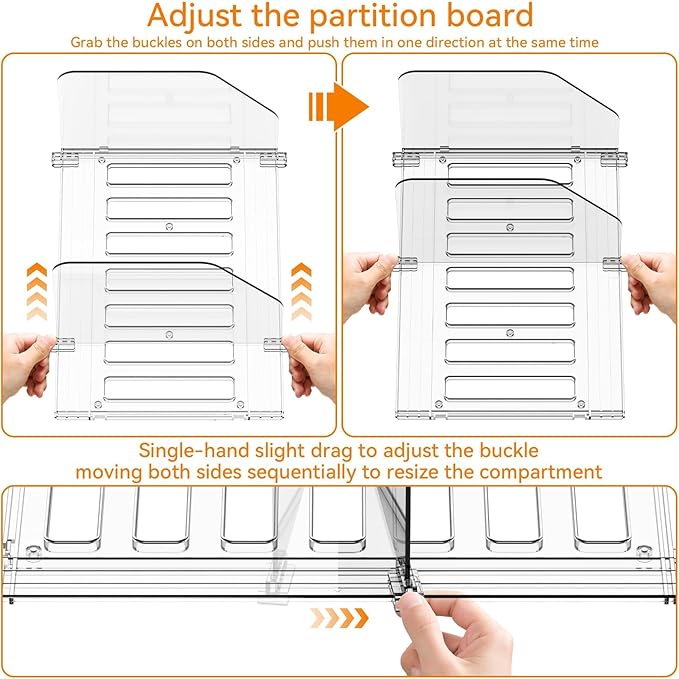 Yieach 2 Pack Purse Dividers for Closet - Adjustable Closet Purse Organizers and Storage Rack,Acrylic Clear Shelf Dividers fo