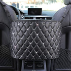 Car Net Pocket Handbag Holder with Diamond Bling Driver Netting Pouch, Handbag Holder Front Seat, Barrier of Backseat Pet Kids Storage & Pocket (Black with Diamond)