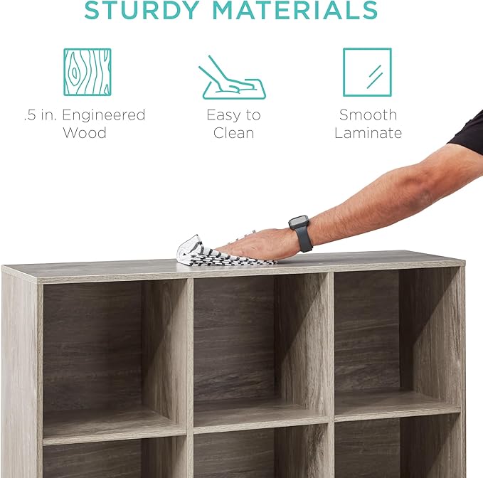 Best Choice Products 9-Cube Storage Organizer, 11in Shelf Opening, Bookcase, Display Shelf, Customizable w/ 3 Removable Back 