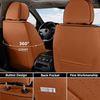 Coverado Front Seat Covers, Car Seat Covers Front Seats, Nappa Leather Seat Covers for Cars, Waterproof Seat Covers with Lumb