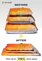 AirVault Vacuum Storage Bags for Travel & Home - Space Saver Compression Packing Bags Set for Clothes, Blankets & Seasonal St