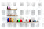 PEGGY Pegboard Organizer 12in Kit for Tapes, Ribbons & More - Efficient Craft Storage 1PK White