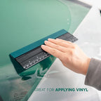 FOSHIO 8 Inch Felt Squeegee for Vinyl wtih Ruler 20CM 4 Round Corners Universal Card, Window Tint Film Installing Hard Black PP Car Vinyl Wrap Scraper Tool