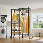 VIPEK R4 Garment Racks Heavy Duty Clothes Rack -620lb Capacity Metal Frame, Rolling Lockable Wheels & 6 Tiers Adjustable Heig