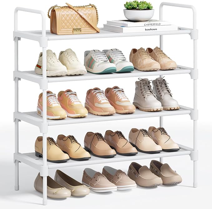 Kitsure Shoe Rack for Closet, Shoe Organizer for Front Door Entrance, Stackable Shoe Shelf, Detachable Closet Organizers and 