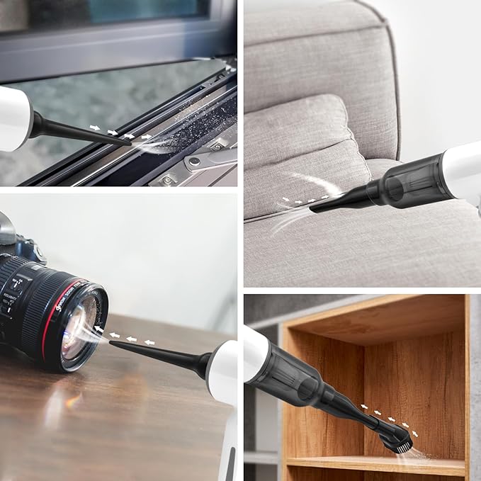 Cordless Handheld Vacuum for Car and Home - 6500Pa Powerful Suction, 3-in-1 Vacuum & Blower for Keyboard Cleaning, Computer D