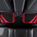 CAR PASS Red Edge Leather Car Floor Mats, Universal Waterproof Car Mats with Double Stitch Line and Anti-Slip Backing Design,