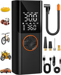 AIRSURE Tire Inflator Portable Air Compressor, 150PSI Cordless Tire Pump with USB Output, 12V DC Car Plug & Dual Power 6000mAh, Fast Inflation Air Pump for Cars, Bikes, Motorcycles and Balls