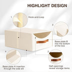 Homsorout Stackable Storage Drawers - Large Collapsible Storage Bins with Drawers, 4 Pack Closet Shelf Organizer Basket, Fabr