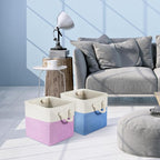Geiserailie 6 Pcs 11 x 11 Inch Cube Storage Bins Fabric Storage Organizer Bins Foldable Cube Baskets with Sturdy Carry Handle