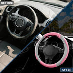 Road Comforts Car Steering Wheel Cover - Microfiber Leather Steering Wheel Wrap Sports 14.5-15 Inch Steering Wheel Cover Non-