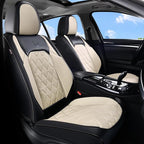 Coverado Car Seat Covers Front Seats, Waterproof Faux Leather Car Seat Covers 2 Pack, Universal Car Seat Protector Driver Sea