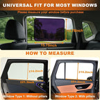 Car Window Shades - Static Cling Sun & Glare Blocker, Semi-Transparent Privacy Window Cover for Side & Rear Windows, Removable Tint for SUV Truck RV (15.75" x 13.78")
