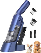 Handheld Vacuum Cordless, 24KPA Powerful Car Vacuum, Rechargeable, Charging Dock, Ergonomic Handle, 2-in-1 Crevice Tool, 1.8l