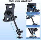 CreaDream Aluminum Tablet Mount for Truck, Tablet Holder for Car, Angle Adjustable with Drill Base, iPad Car Holder for Dashboard, Wall, Boat, Vehicle, Compatible with 4.7"-13" Tablets, iPads, Phones