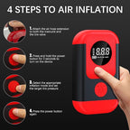 Tire Inflator Portable Air Compressor & Car Jump Starter, Cordless Air Pump with LED Light & Pressure Gauge for