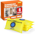 100g (6 Packs) Rechargeable Desiccant Packs for Storage, Color Indicating Silica Gel Desiccant Packets, Moisture absorbers