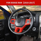 Hoolcar Interior Steering Wheel Cover ABS Trim for 2010-2017 Dodge RAM 1500 Accessories, Red